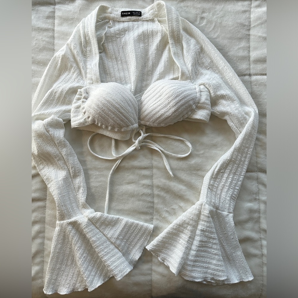 SHEIN White Two Piece Skirt Set